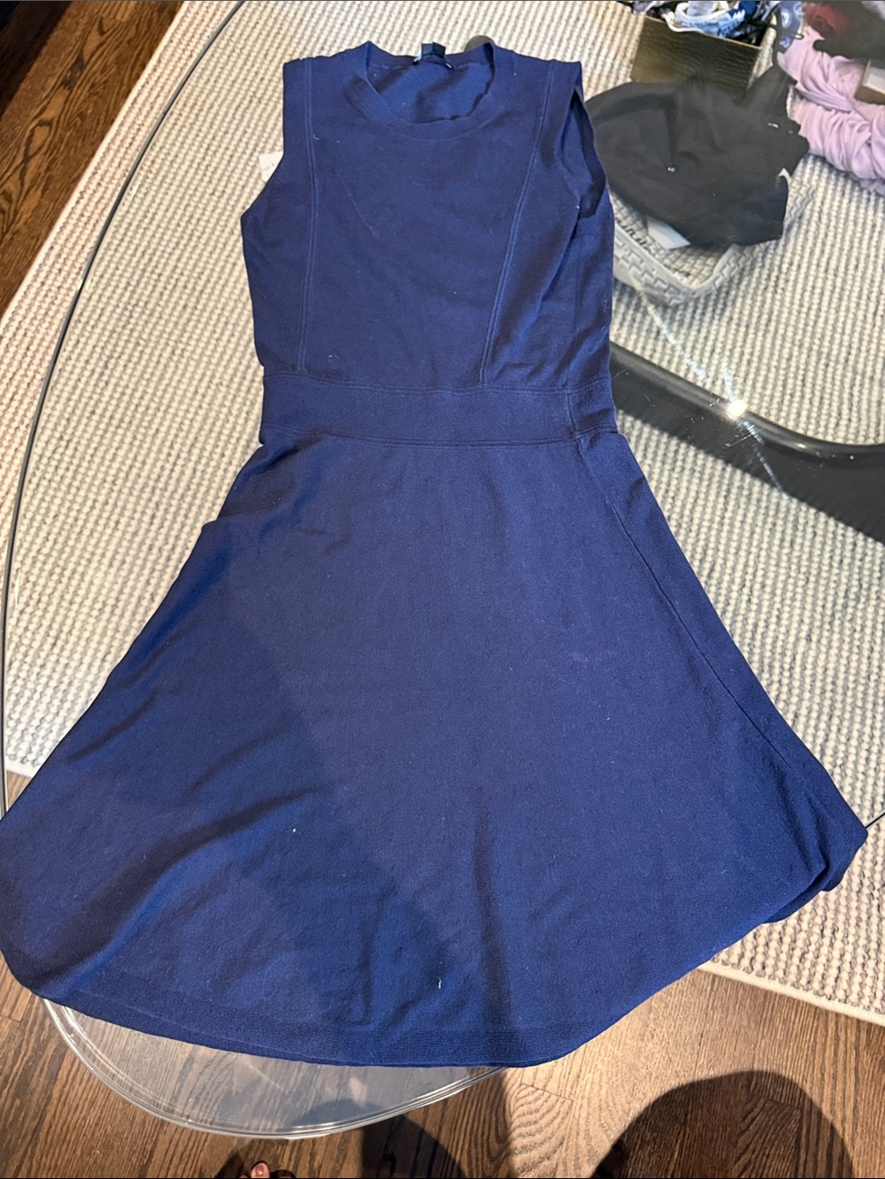 Theory Navy Sleeveless Fit-and-Flare Mini Dress
